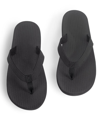 Indosole Essentials men's black flip flops eco-friendly comfortable sandals made from recycled materials