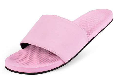 Indosole Essentials Women’s Pink Slides eco-friendly comfortable sandals for casual everyday wear