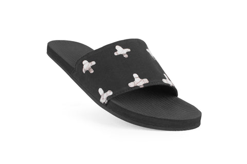 Indosole Men’s Pable Slides Black Ketapang eco-friendly recycled fabric sandals