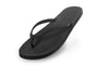 Indosole women black flip flops eco friendly recycled tire sandals durable comfortable footwear