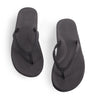 Indosole women black flip flops eco friendly recycled tire sandals durable comfortable footwear
