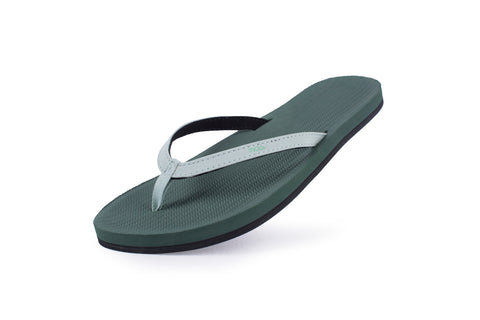 Indosole Women Color Combo Flip Flops in Leaf and Leaf Light eco-friendly sandals