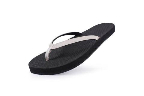 Indosole Women’s Color Combo Flip Flops in Black and Sea Salt eco-friendly sandals