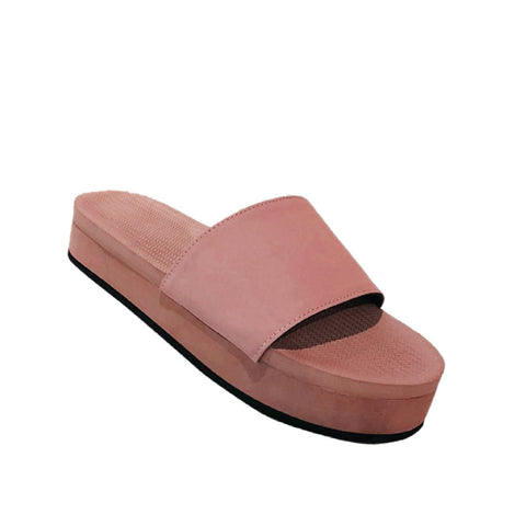 Indosole Women’s Essentials Platform Slides in Rust sustainable eco-friendly footwear