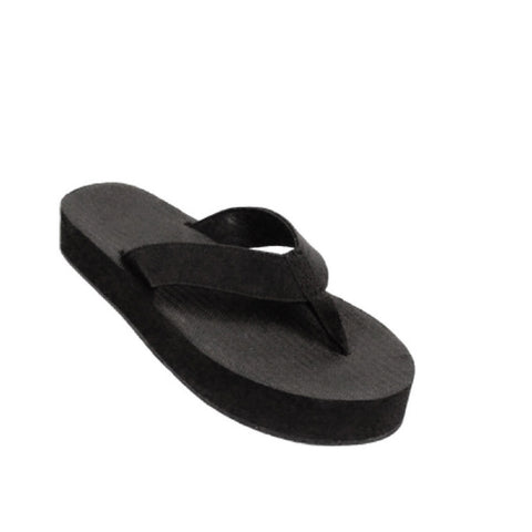 Indosole Women’s Platform Flip Flops in Black eco-friendly comfortable everyday footwear for women