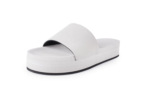 Indosole Women’s Essentials Platform Slides – Sea Salt/Sea Salt Sole Sustainable Footwear