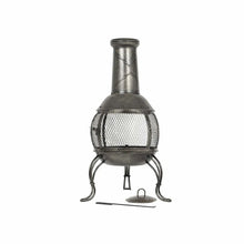 La Hacienda Leon large mesh steel chimenea outdoor garden fire pit heater