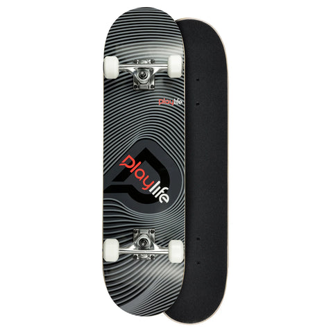 Playlife Illusion Grey Skateboard with premium deck design for smooth and stable rides