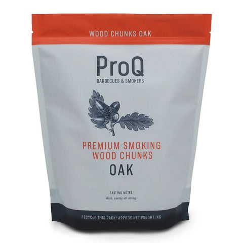 ProQ Oak Smoking Wood Chunks 1kg bag for BBQ smoker and grilling