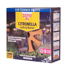 STV citronella burner with 6 mosquito repellent coils for outdoor garden and patio use