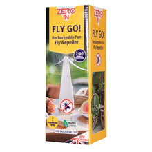 STV Fly Go USB rechargeable fly repeller fan on table