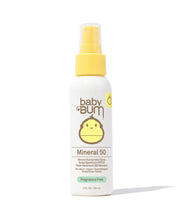 Sun Bum Baby Bum SPF 50 mineral sunscreen spray for babies and kids with natural zinc oxide protection