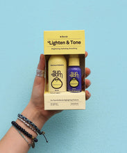 Sun Bum Blonde Lighten and Tone Kit with hair lightener and purple toner for natural blonde highlights and brassiness control