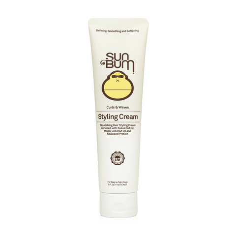 Sun Bum Curls and Waves Styling Cream 5 oz for defining natural curls and controlling frizz