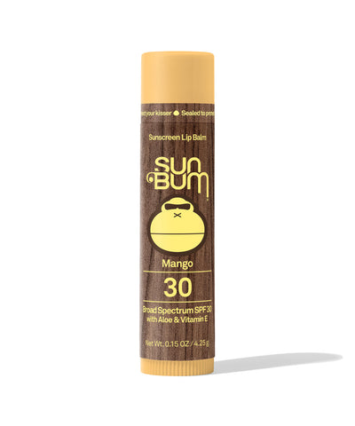 Sun Bum Original Mango Lip Balm SPF 30 moisturizing lip protection with UV defense tropical flavor 0.15 oz