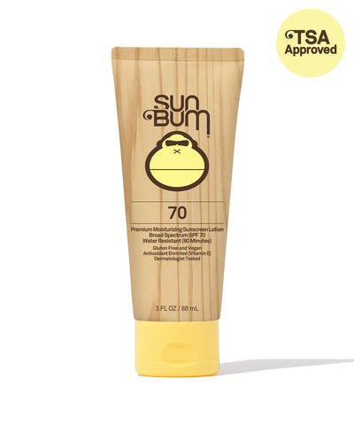 Sun Bum Original Sunscreen Lotion SPF 70 with broad spectrum UVA UVB protection water resistant 3 oz bottle