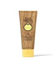 Sun Bum Original Sunscreen Lotion SPF 50 providing broad spectrum UVA and UVB protection in a 3 oz travel size bottle