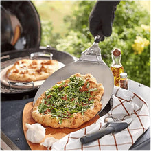 Weber stainless steel pizza cutter with sharp wheel for clean and effortless pizza slicing