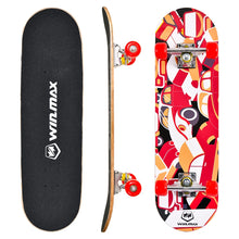 Winmax kids skateboard combo set red with safety gear for beginners