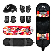 Winmax kids skateboard combo set red with safety gear for beginners