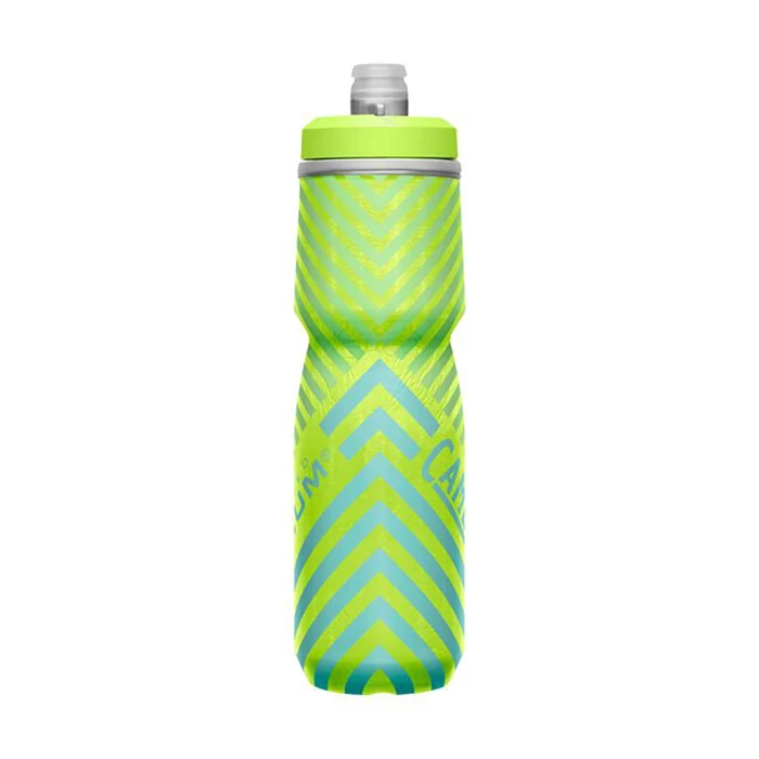 Podium® Chill™ Outdoor 24oz Bike Bottle Lime/Blue Stripe - Image 2