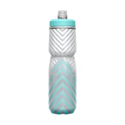 Podium® Chill™ Outdoor 24oz Bike Bottle Grey/Teal Stripe - Image 2