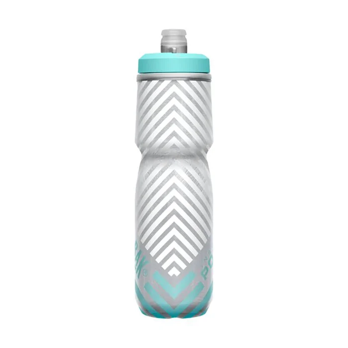 Podium® Chill™ Outdoor 24oz Bike Bottle Grey/Teal Stripe - Image 4