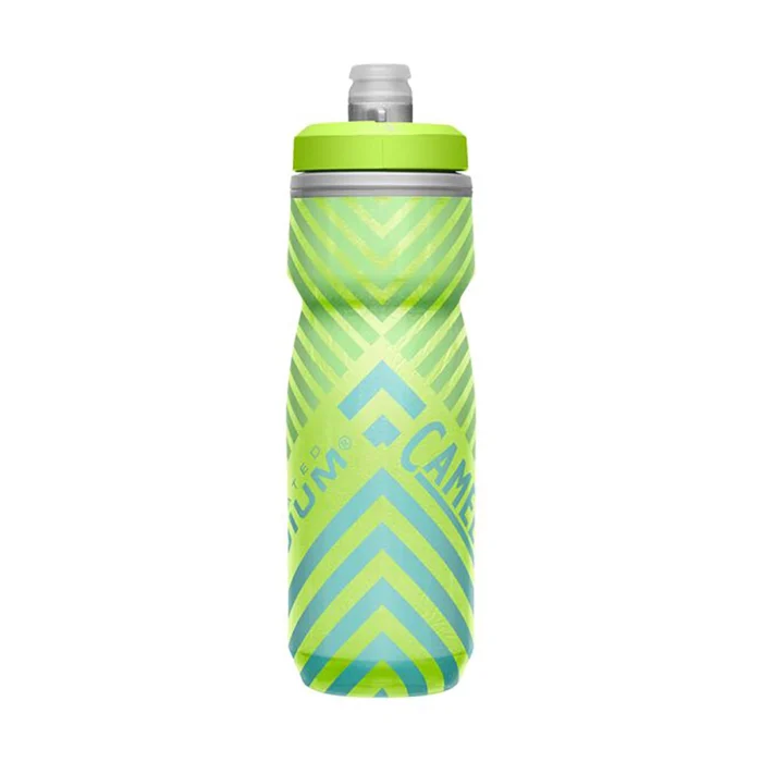 Podium® Chill™ Outdoor 21oz Bike Bottle, Lime/Blue Stripe - Image 2