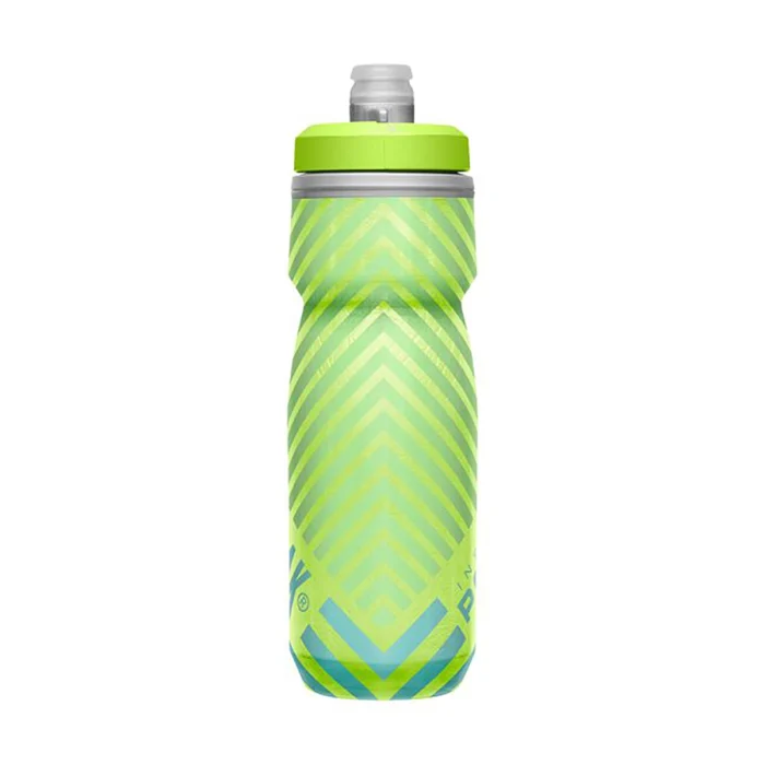 Podium® Chill™ Outdoor 21oz Bike Bottle, Lime/Blue Stripe - Image 4