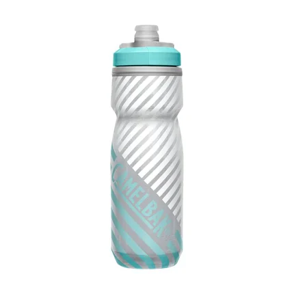 Podium® Chill™ Outdoor 21oz Bike Bottle, Grey/Teal Stripe