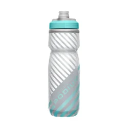 Podium® Chill™ Outdoor 21oz Bike Bottle, Grey/Teal Stripe - Image 3