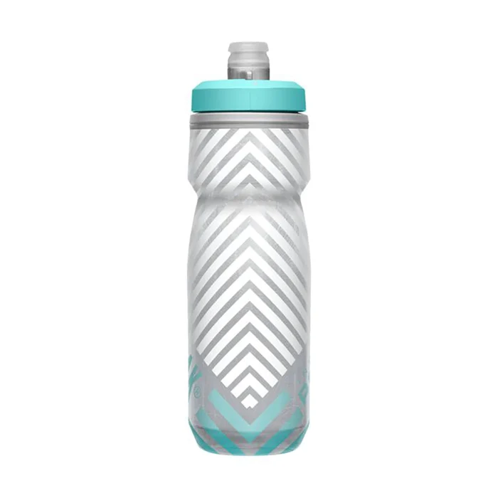 Podium® Chill™ Outdoor 21oz Bike Bottle, Grey/Teal Stripe - Image 4