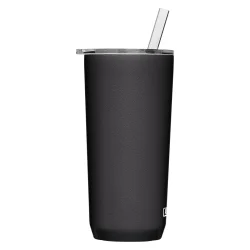 Horizon 20oz Straw Tumbler, Insulated Stainless Steel, Black - Image 2