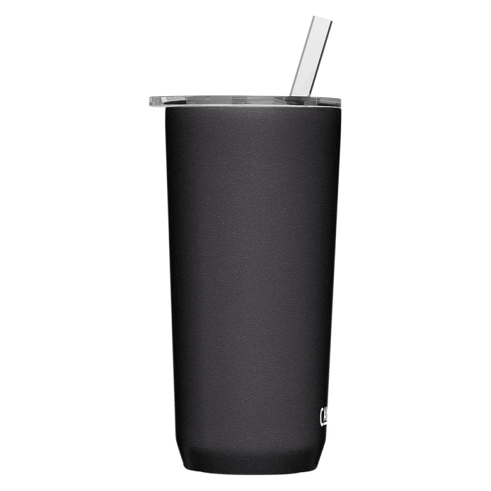 Horizon 20oz Straw Tumbler, Insulated Stainless Steel, Black - Image 2