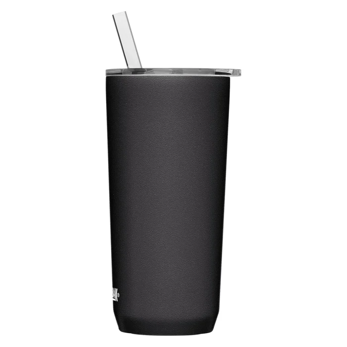 Horizon 20oz Straw Tumbler, Insulated Stainless Steel, Black - Image 3