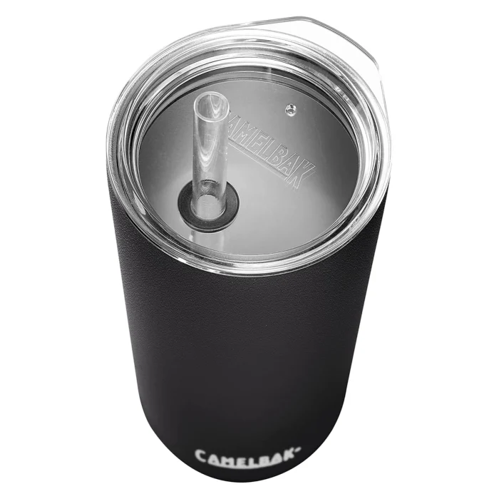 Horizon 20oz Straw Tumbler, Insulated Stainless Steel, Black - Image 4