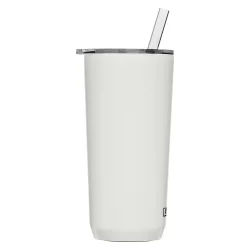 Horizon 20oz Straw Tumbler, Insulated Stainless Steel, White - Image 2