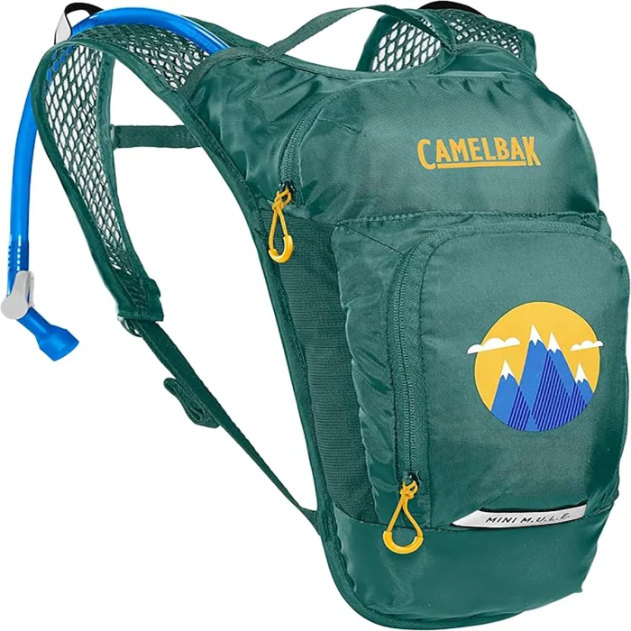 Kids' Mini M.U.L.E.® 50oz Hydration Pack with Crux® 50oz, Green/ Mountains