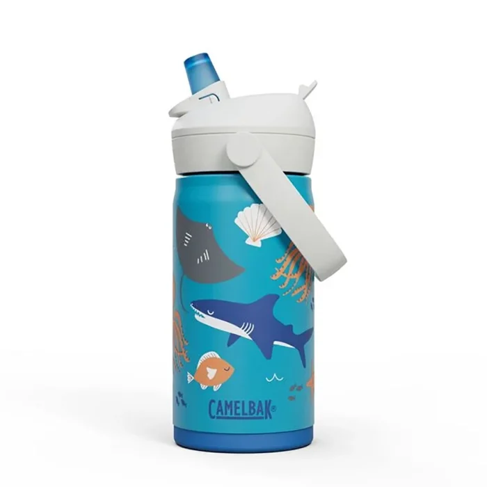 Thrive™ Flip Straw Kids 12oz Bottle, Insulated Stainless Steel, Ocean Life - Image 2