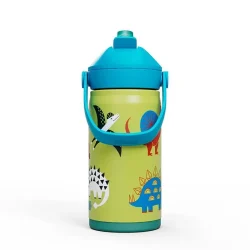 Thrive™ Flip Straw Kids 12oz Bottle, Insulated Stainless Steel, Dino Jam - Image 3