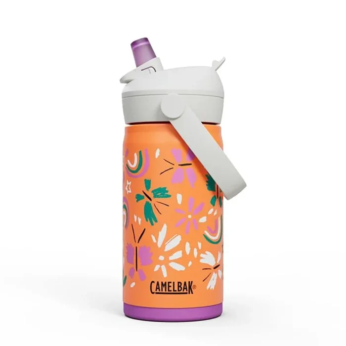 Thrive™ Flip Straw Kids 12oz Bottle, Insulated Stainless Steel, Butterfly Rainbow - Image 2
