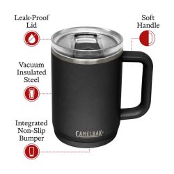 Thrive™ 16 oz Mug, Insulated Stainless Steel, Black - Image 6