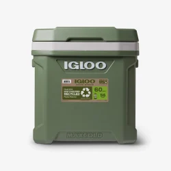IGLOO-Ecocool Latitude 60 Qt Roller Cooler - Vintage Green