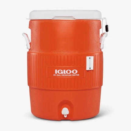 IGLOO-10 Gallon Seat Top With Cup Dispenser - Orange