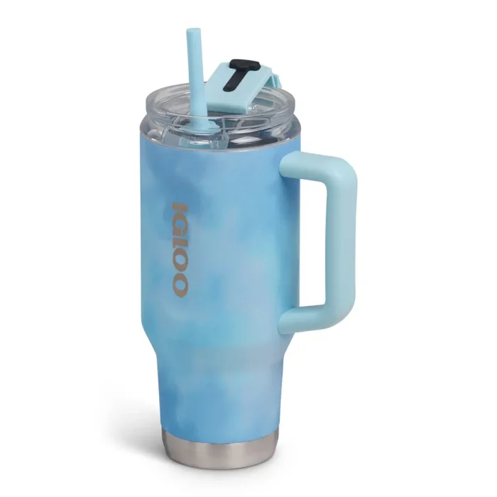 IGLOO - 32 Oz Flip ‘n’ Sip Travel Mug - Powder Blue - Image 2