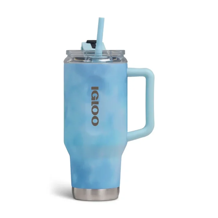 IGLOO - 32 Oz Flip ‘n’ Sip Travel Mug - Powder Blue - Image 5