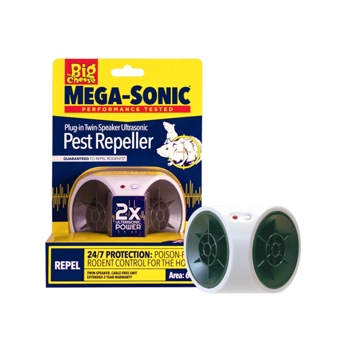 001 STV Mega-Sonic® Plug-In Twin-Speaker Pest Repeller