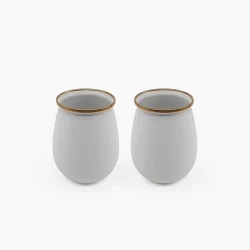 BareBones - Enamel Tumbler Eggshell - set of 2