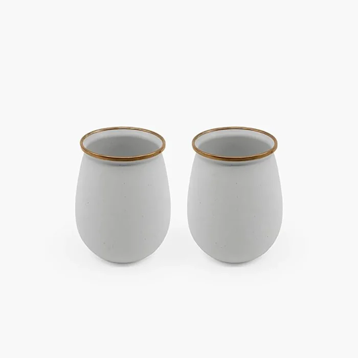 BareBones - Enamel Tumbler Eggshell - set of 2