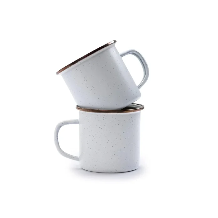 BareBones - Enamel Mug Eggshell - set of 2 - Image 2